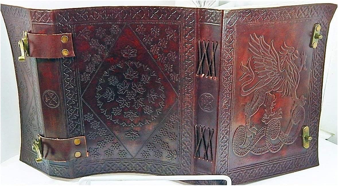 MONTEXOO Leather Dragon Journal Notebook with Lined Paper - Dungeons and Dragons Journal Diary Notebook Dnd Book Shadows for Men women 6 x 8 inch with 220 pages Brown