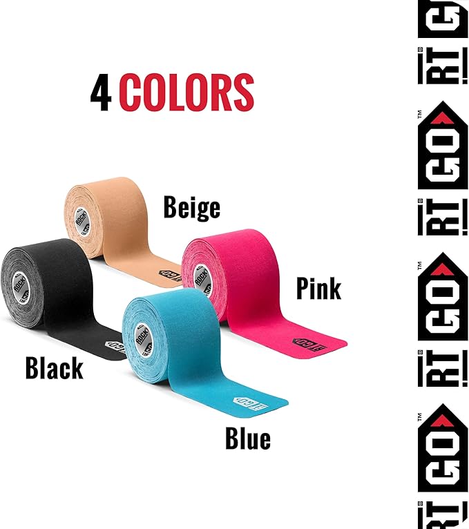 RockTape Go Gentle Adhesive Pre-Cut Kinesiology Tape (Black)