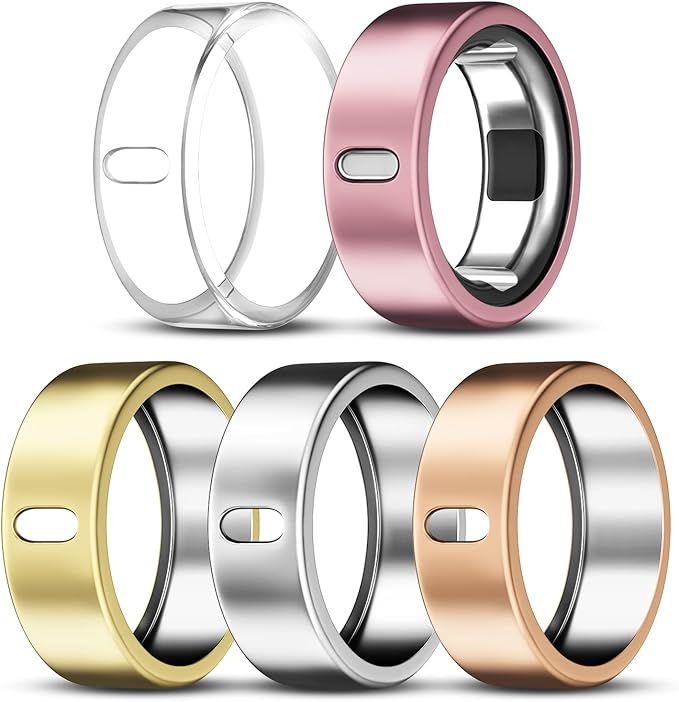 5 Pack Cover Compatible with Oura Ring Gen 4/Oura Ring Gen 3 Horizon/Heritage, Surport Charging with Cover on, Anti-Scratch TPU Protector for Oura Rings Accessories Women Men (Size 10)