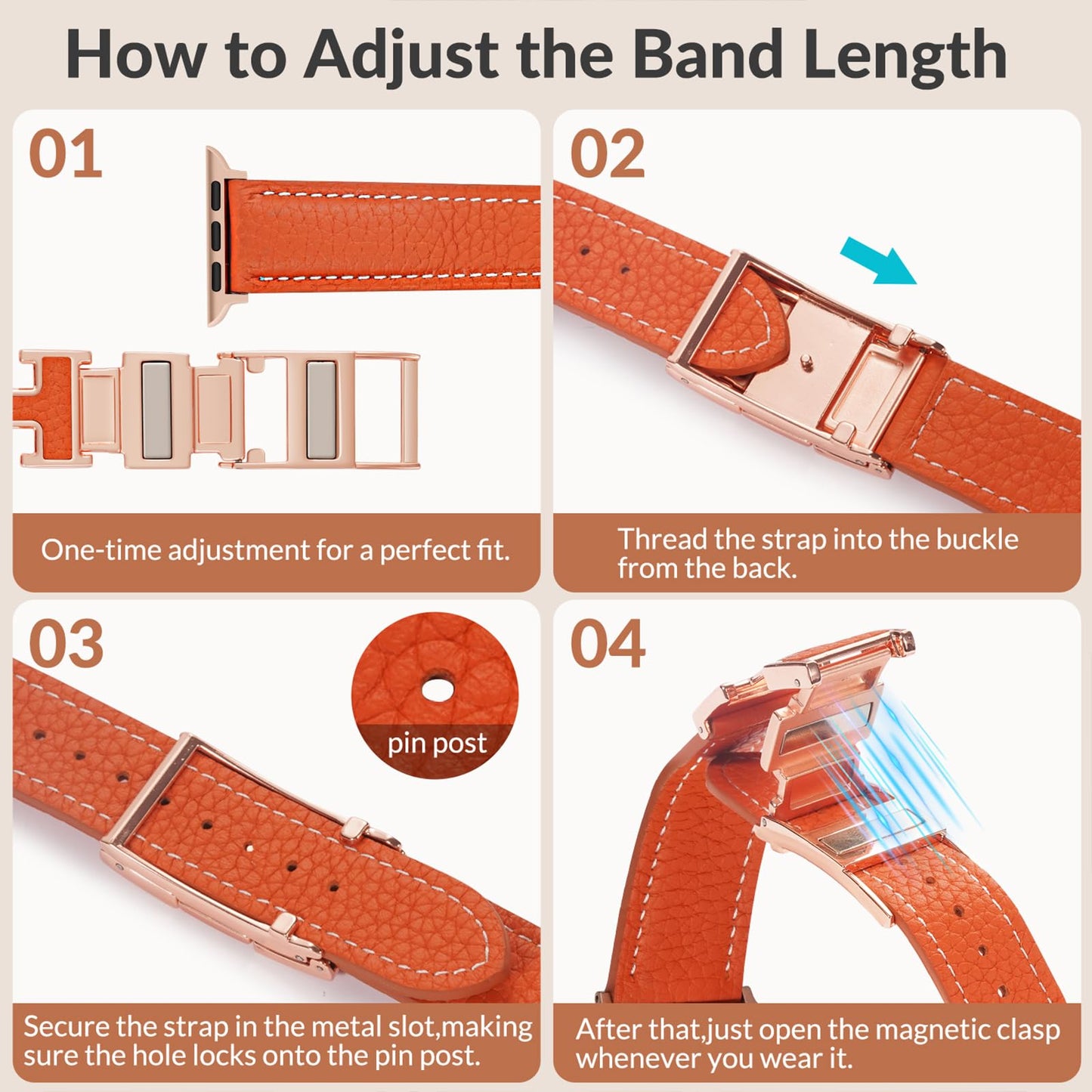 JSGJMY Leather Magnetic Band Compatible with Apple Watch Bands 38mm 40mm 41mm 42mm 44mm 45mm 46mm 49mm for Women Men，Top Grain Leather Designer Replacement Strap for iWatch Ultra SE Series11/10/9/8/7/6/5/4/3/2/1