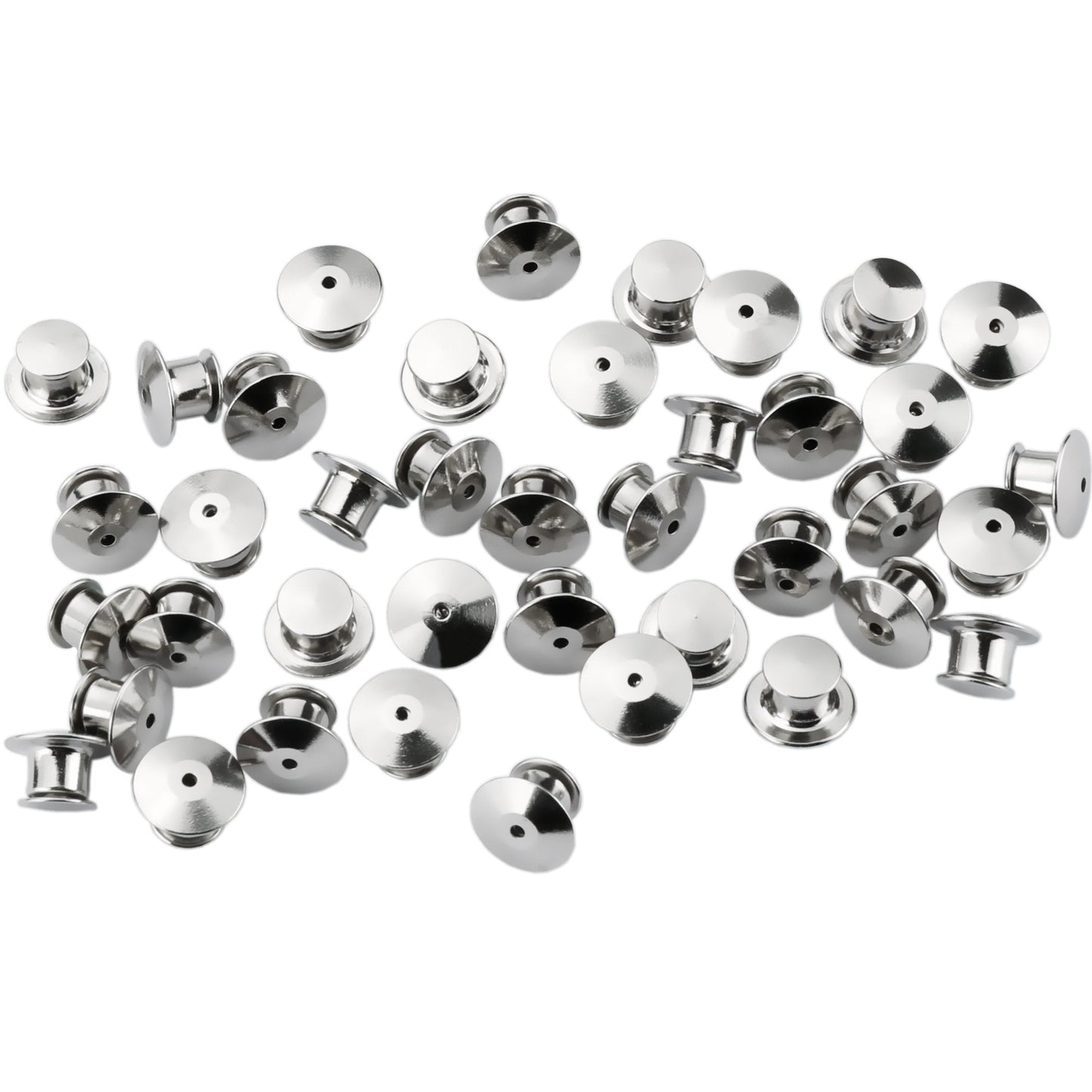 SUBANG 100 Pieces Metal Pin Backs Locking Pin Keepers Locking Clasp with Storage Case