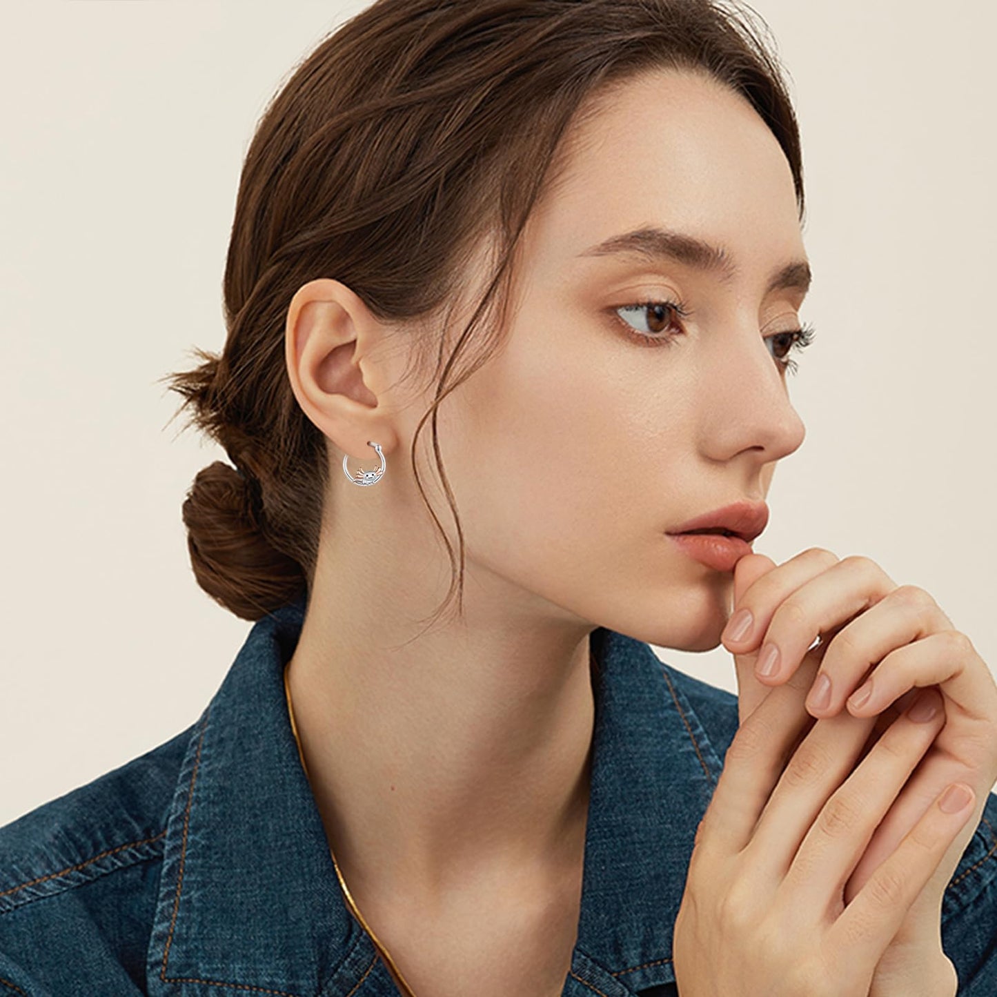 JUSTKIDSTOY Axolotl Earrings for Women Girls 925 Sterling Silver Hypoallergenic Cute Sea Creature Hoop Earrings Kawaii Axolotl Jewelry Graduation Gifts for Women Daughter Her