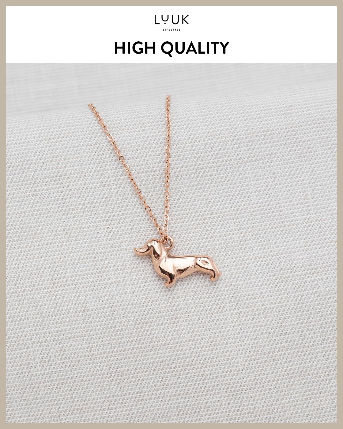 LUUK LIFESTYLE Cute Dog pendant necklace, 19 inches sturdy thin chain, waterproof, tarnish-free, stainless steel, Gift ideas for women, friend, daughter, dainty, trendy, casual, aesthetic (Gift Card)