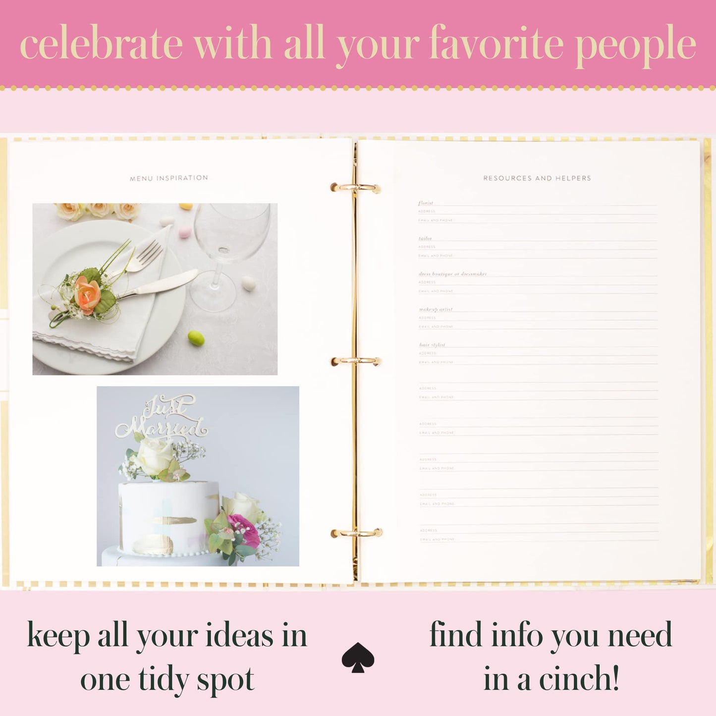 Kate Spade New York Wedding Planning Book and Organizer, Wedding Binder with Pages for To-Do Lists, Notes, Budgeting, Invitations, Growing Tulips