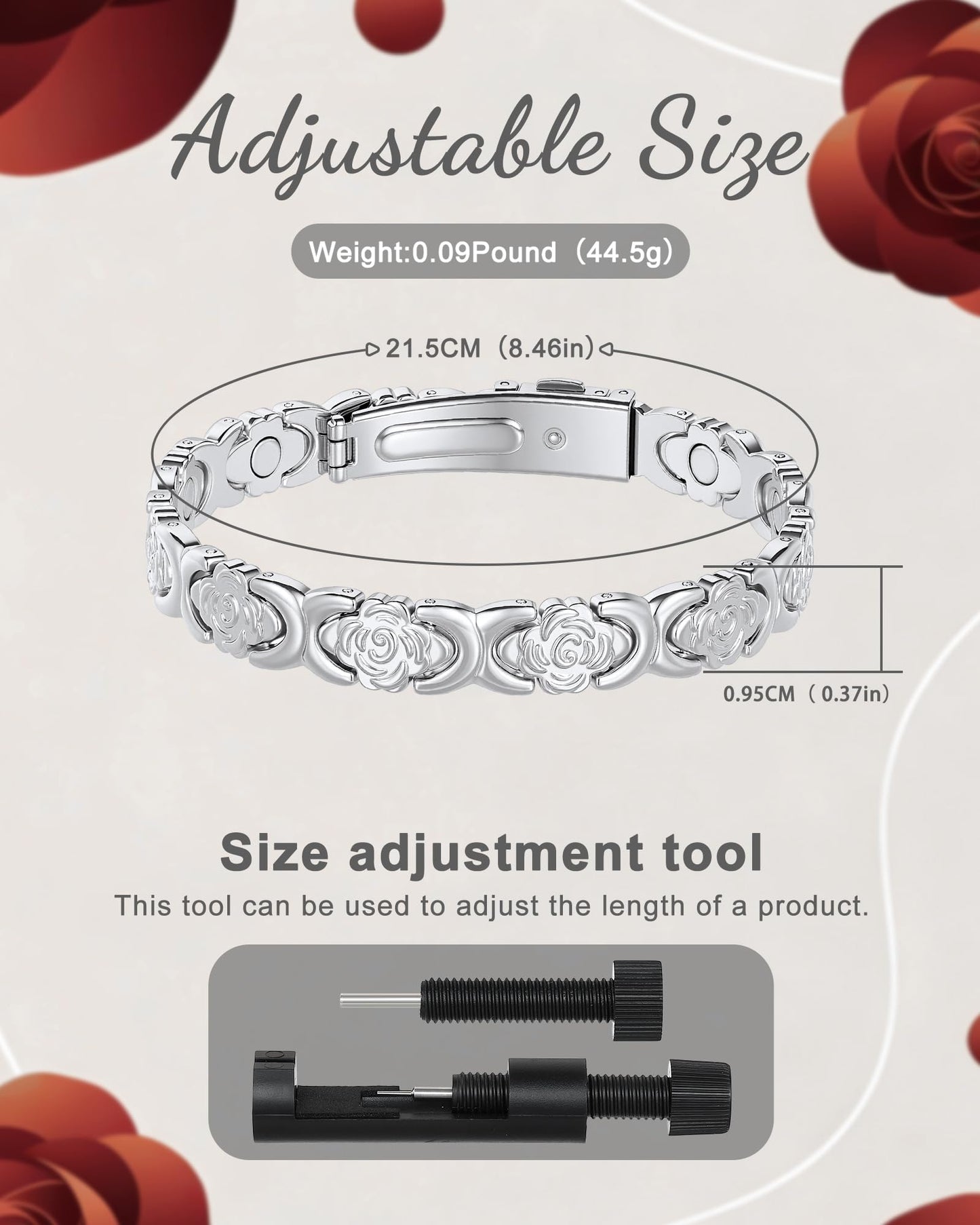 vapeples Copper Bracelets for Women, 99.99% Pure Copper Magnetic Bracelet, 3800 Gauss, Adjustable Sizing, Women's Bracelets With Built-in Magnets, Gift Packaging, Fashion Jewelry Gift