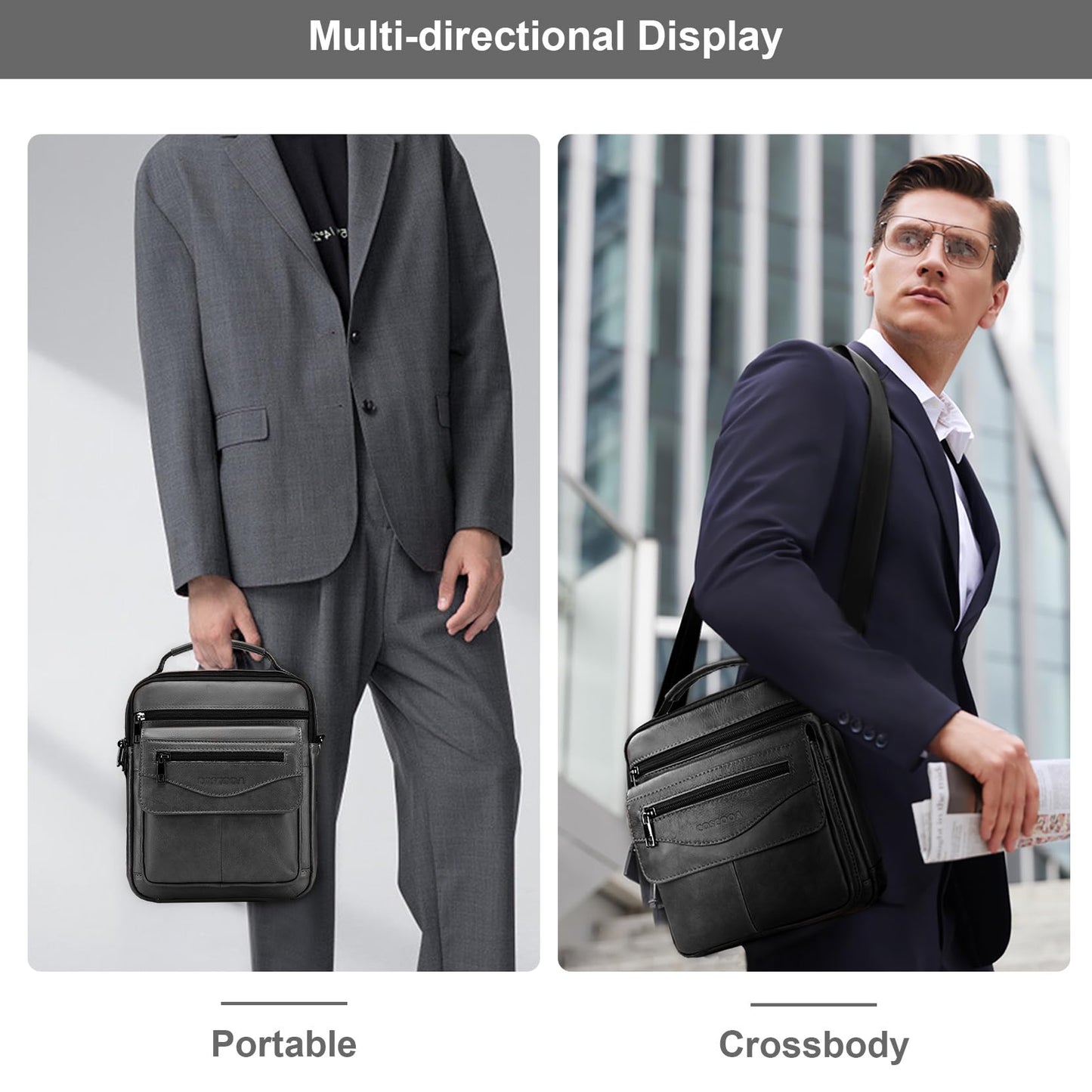 COSCOOA Shoulder Bag for Men Leather Man Purse Crossbody for Men Handbag Bag Messenger Satchel Travel bag