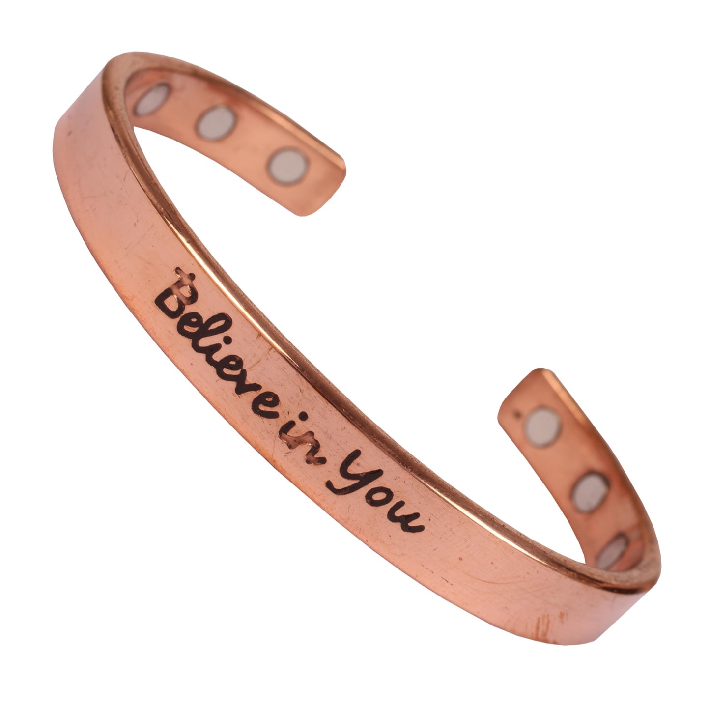 Touchstone Inspirational Copper Engraved Magnetic Bracelets for Women-Personalized Jewelry Gifts for Best Friend/Mom/Daughter/Sister - Adjustable Bracelet in a Gift Box Believe in You