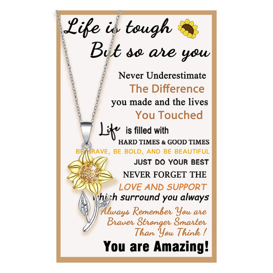 Tarsus Inspirational Gifts for Women, Get Well Soon Gifts Encouragement Inspirational Necklace for Women Friend Teen Teenage Gifts Ideas Sunflower Gifts Jewelry