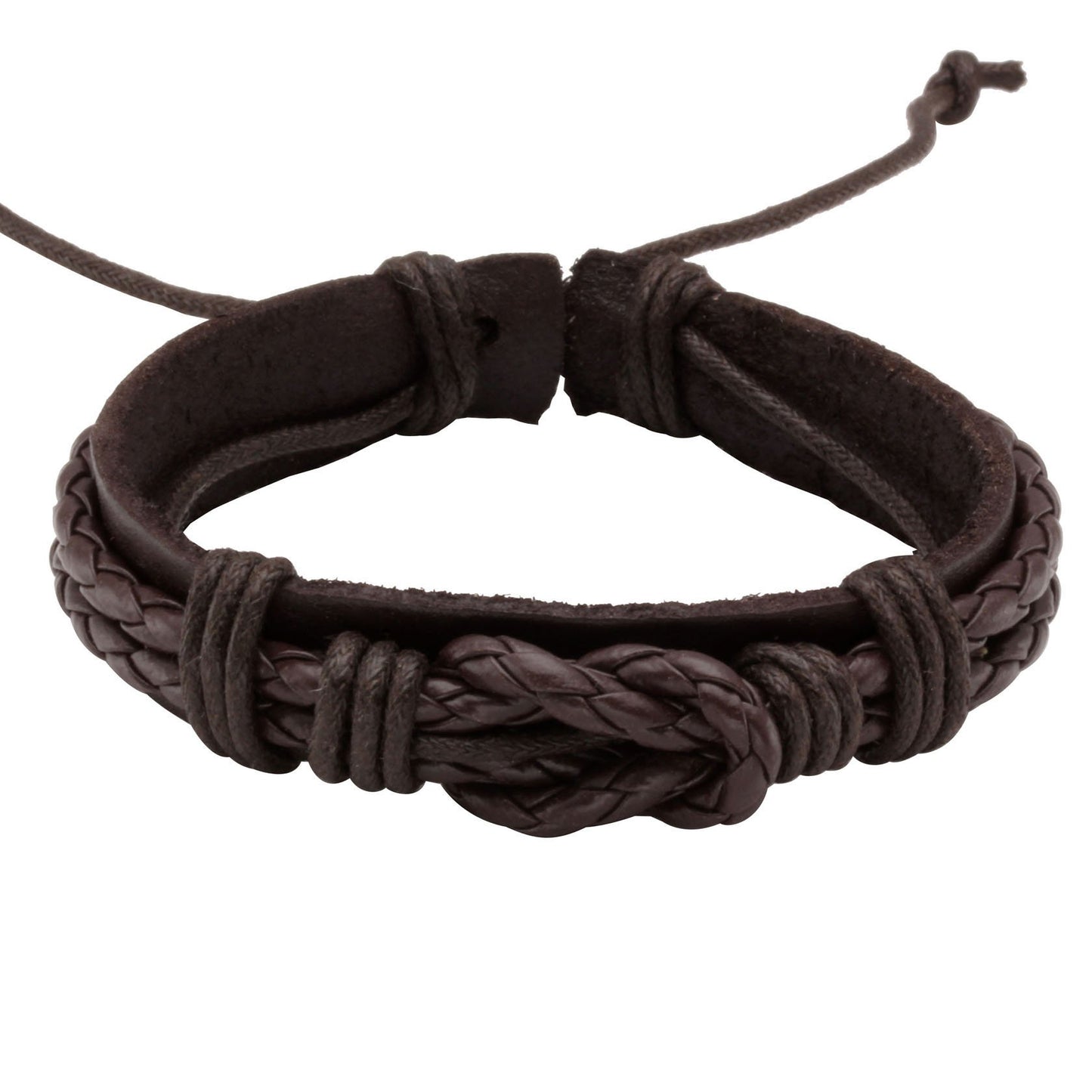Eigso 12 Pcs Men's Braided Leather Bracelets Vintage Country Cowboy Bracelet for Man Brown Wood Wristband