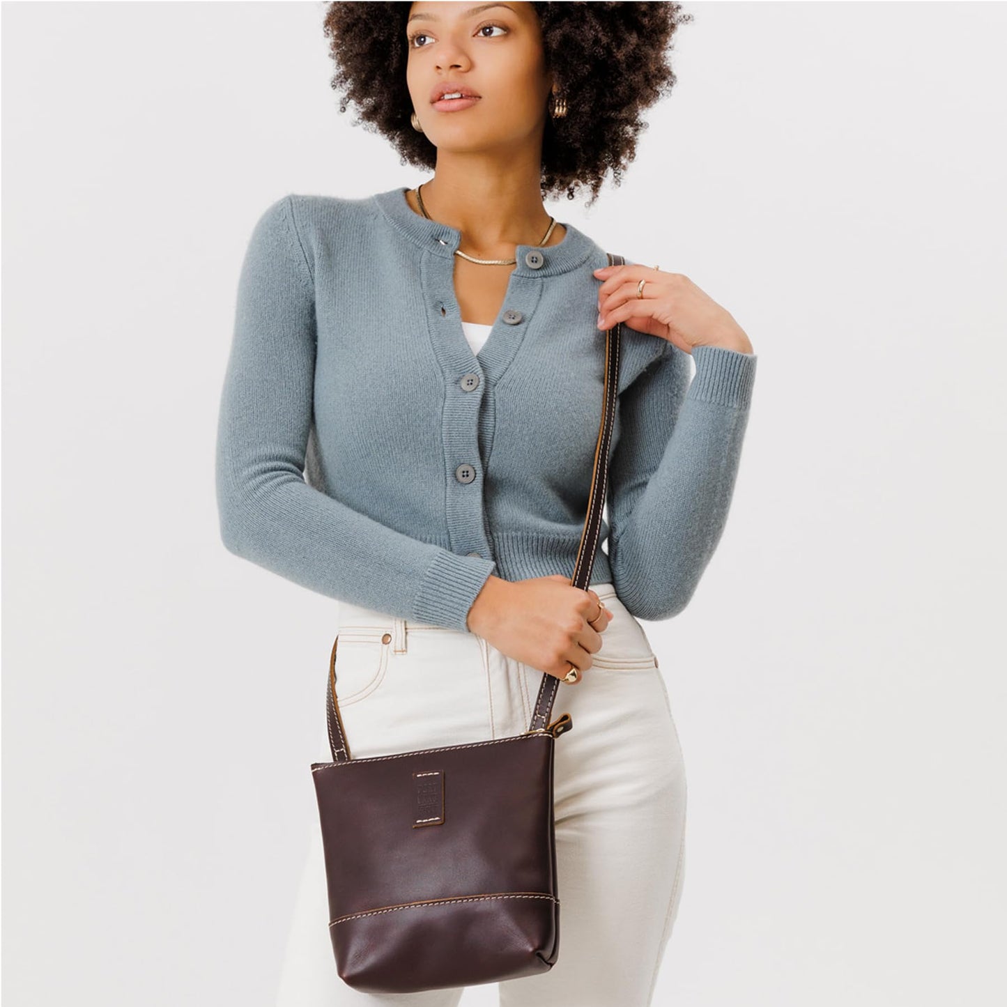 Portland Leather Goods Festival Bag – Lightweight Leather Crossbody Purse & Shoulder Bag with Zipper Closure & Double-Layer Adjustable Strap – Handmade from the Finest Full-Grain Hides – Grizzly