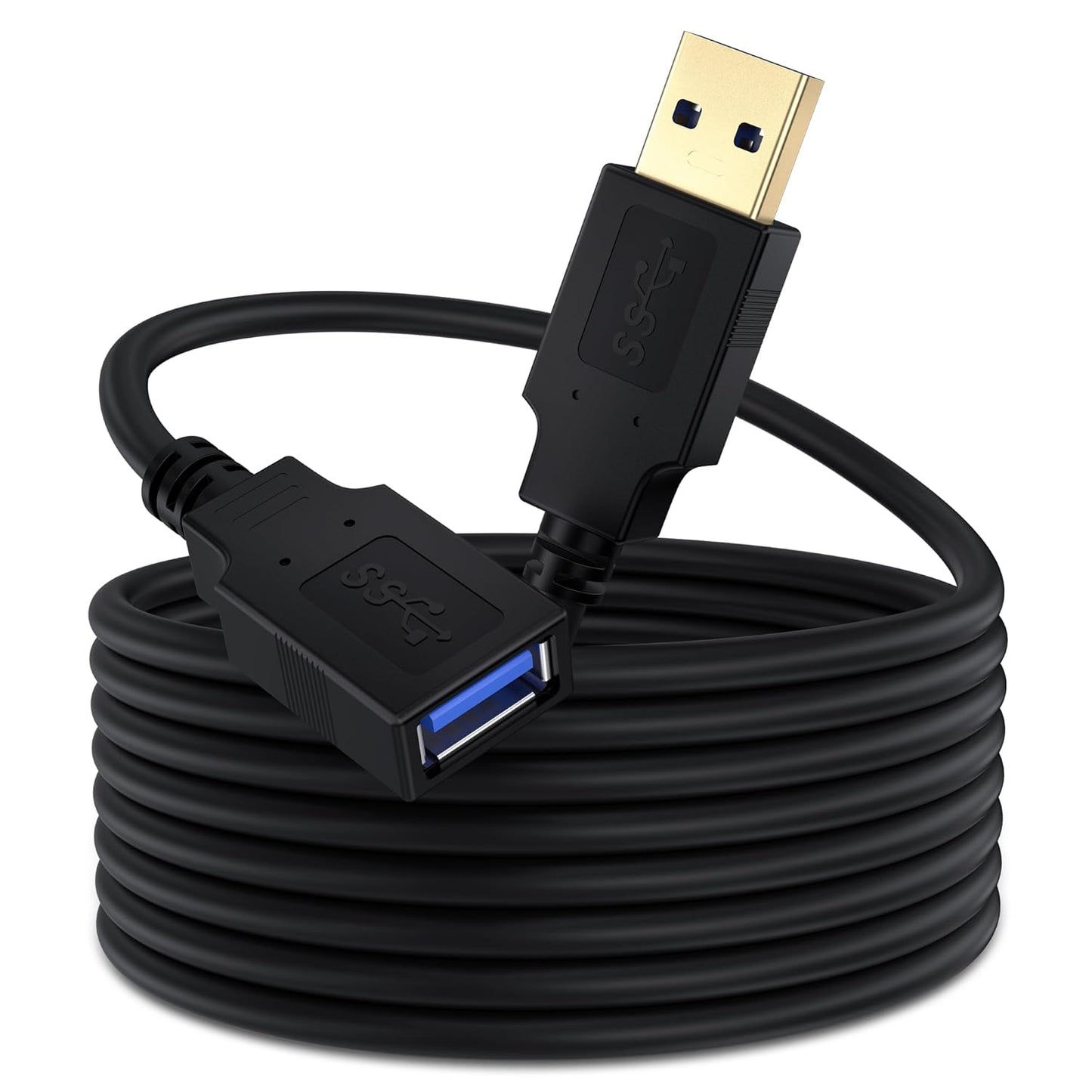 Qxcynsef 3.0 25 FT,5Gbps More,Black,25FT USB Extension Cable High Speed Data Transfer Extra Long A Male to A Female