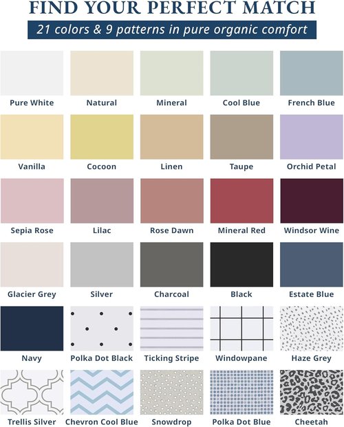 Lane Linen 100% Organic Cotton Sheets Set - Pure Long-Staple Percale Weave, Queen Size, Taupe
