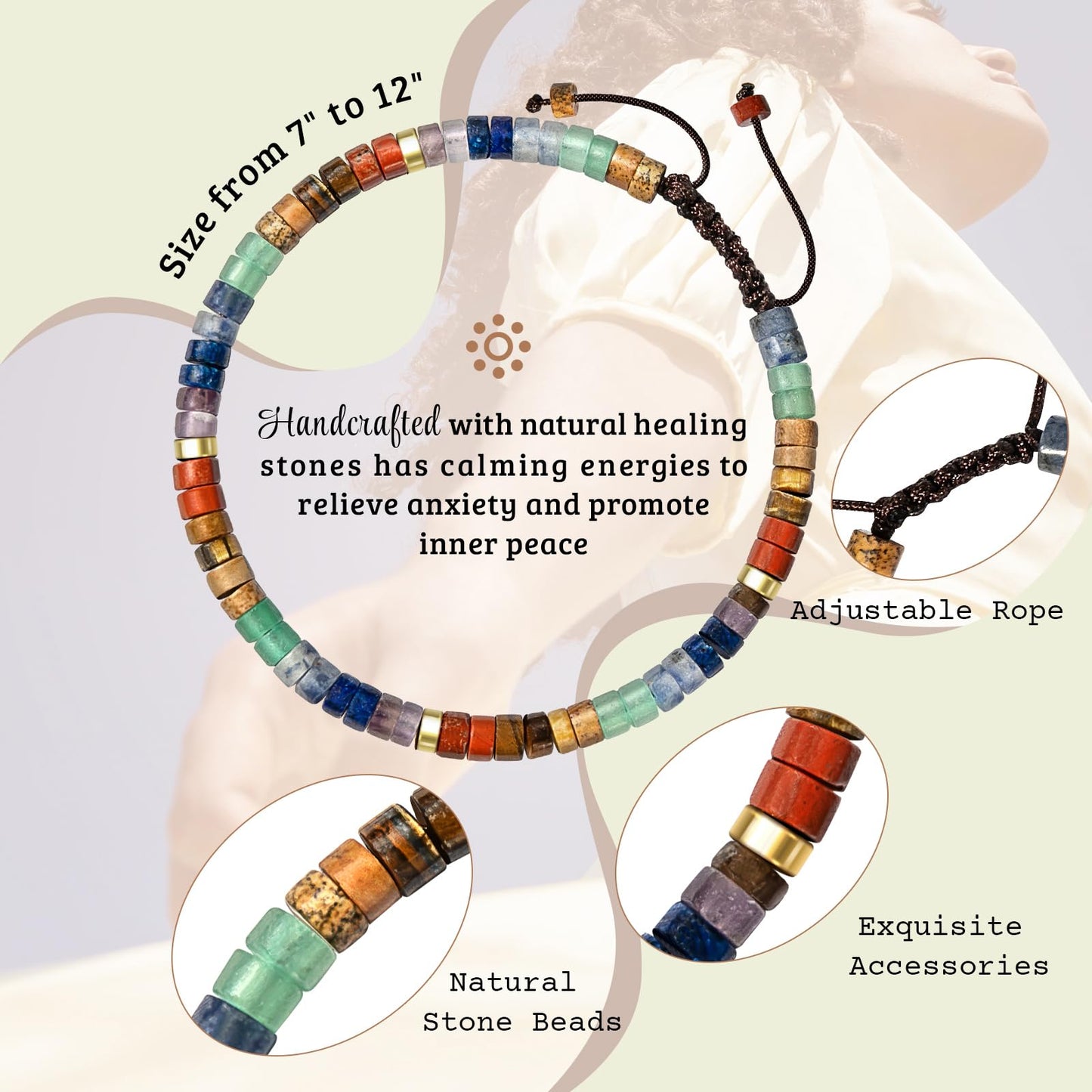 ZOKCC Cheer Up Bracelets Gifts for Women - Healing Natural Stone Bracelets - Inspirational Friendship Gifts for Women Friend Sister Bestie BFF