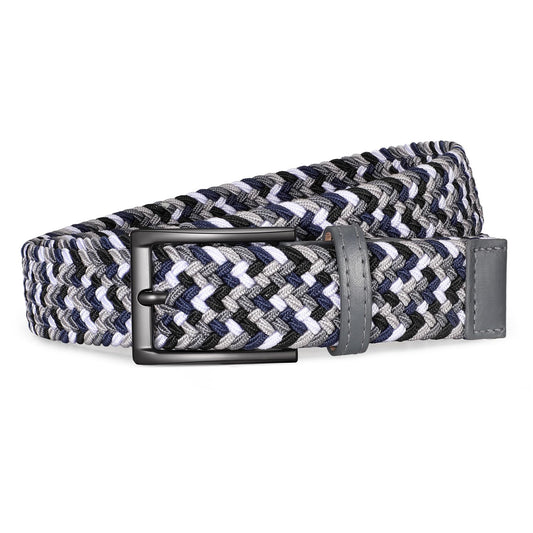 JASGOOD Mens Belt-Stretch Braided Woven Golf Belt for Men and Women Elastic Fabric Canvas Belts for Jeans Pants Shorts Casual Work Cloth Belt 1 3/8" Multicolored