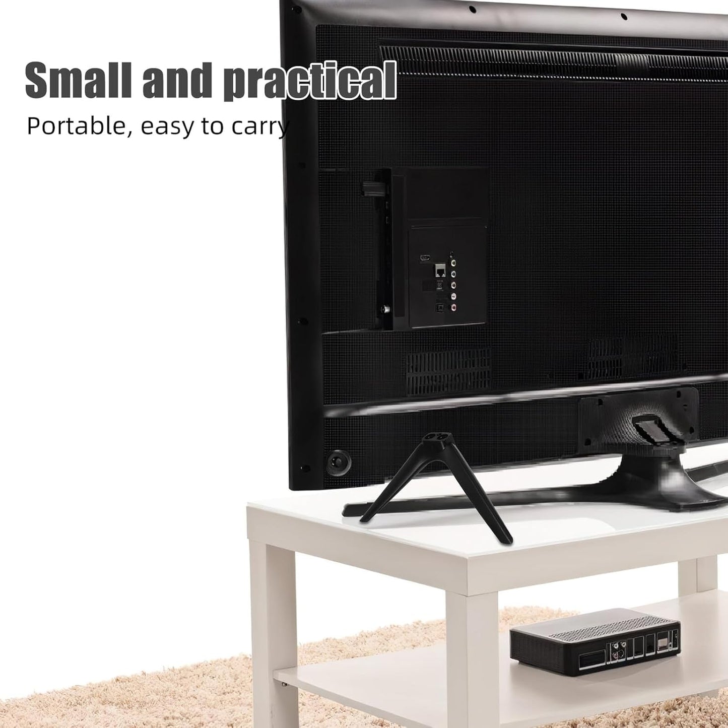 Luxshiny 15mm Television Monitor Bracket and Pedestal Feet Dual-Hole Plastic Base No-Drill Installation Tv Stand Mount
