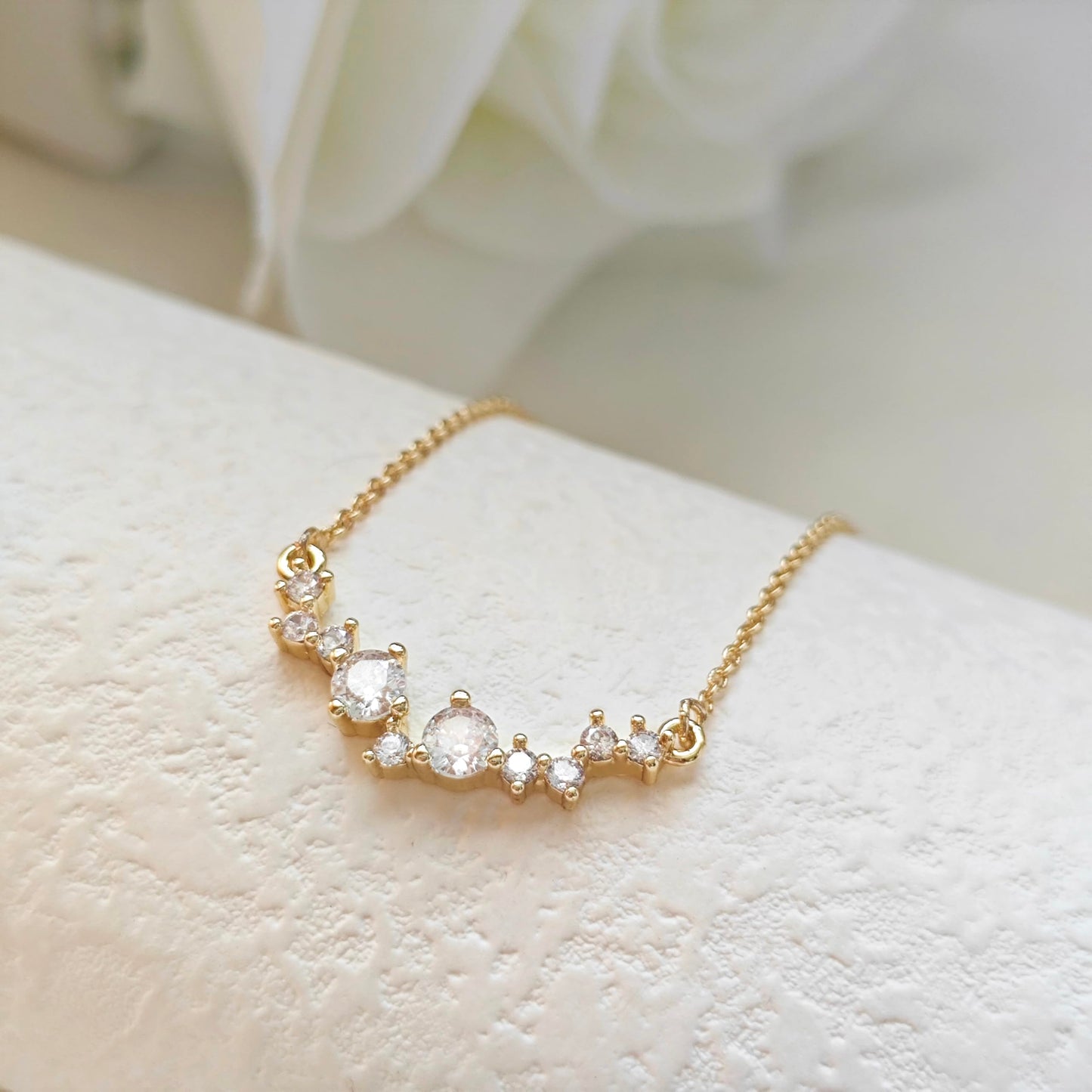 Zeffy CZ Diamond Necklace for Women Dainty Small Cute Square Cubic Zirconia Splints Solitaire Pendant Necklace for women Jewelry for Women Gifts