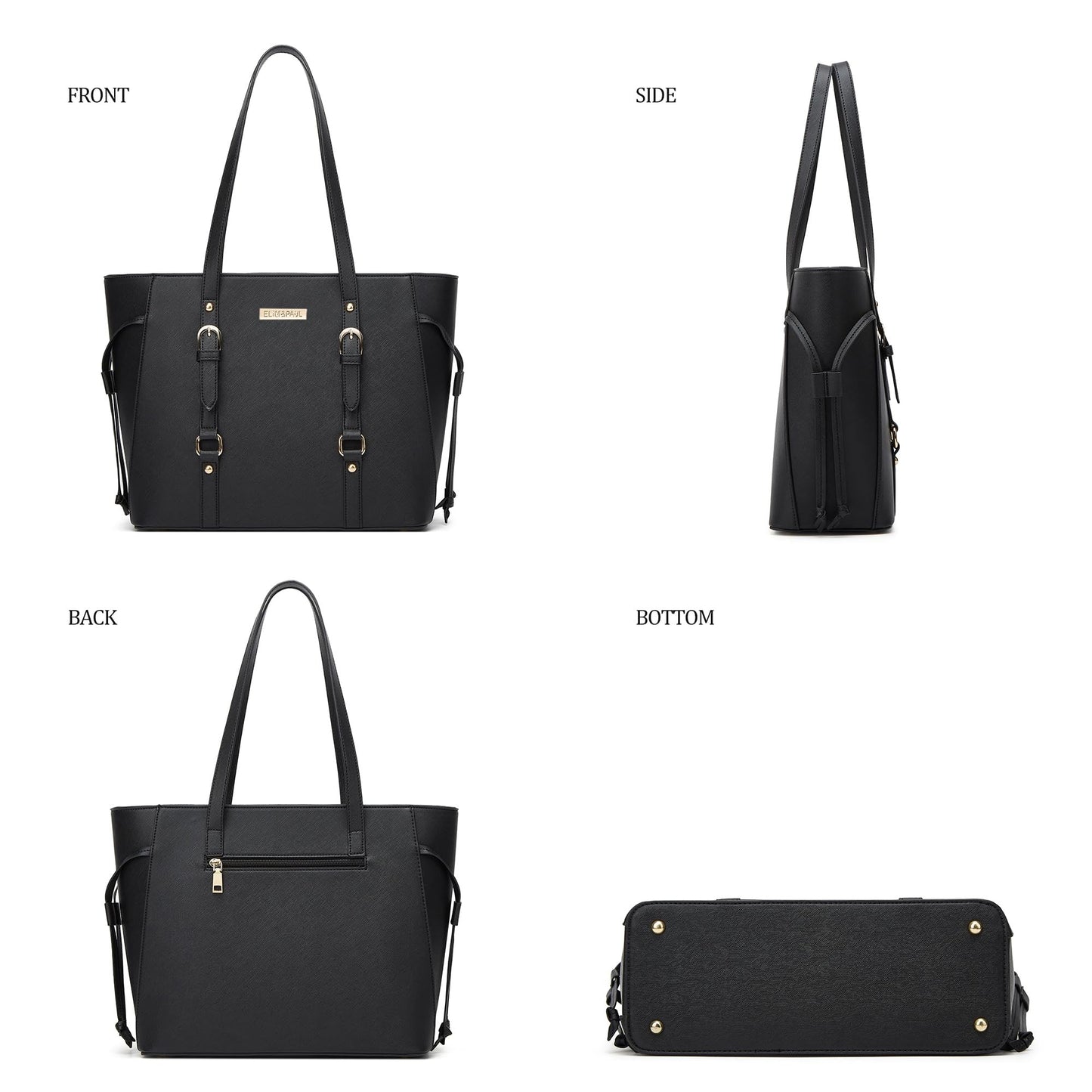 Women Fashion Synthetic Leather Handbags Tote Bag Shoulder Bag Top Handle Satchel Purse Set 3pcs