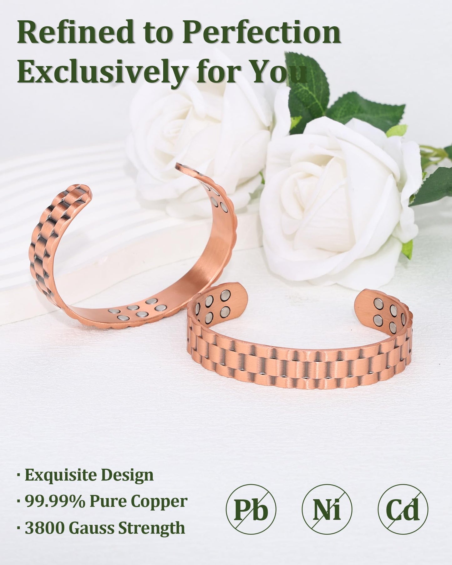 Fashtour Copper Bracelet for Men, 99.99% Pure Copper Bracelet, 18X Enhanced Strength Magnetic with Neodymium Magnets(Tree of Life) (copper253)