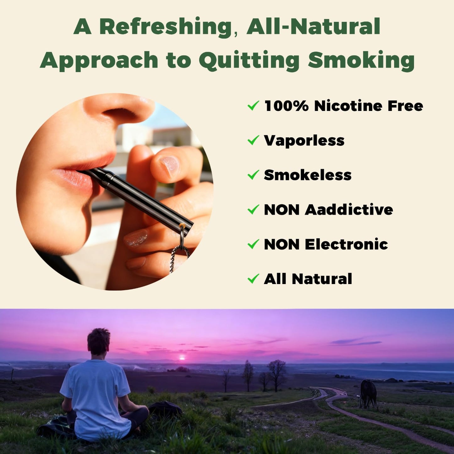 LAMKHOO Breathing Necklace to Quit Smoking and Vaping with Refillable Mint Pods Stop Smoking Aids Fidget Necklace Smokeless Inhaler for Adults