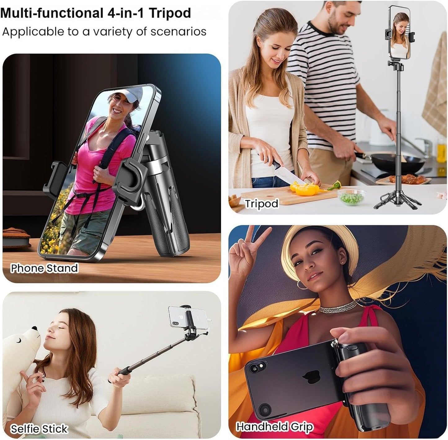 YXYaoZhengYiGeYi Mini Selfie Stick, Pocket Size Extendable Phone Holder with Wireless Detachable Remote Control