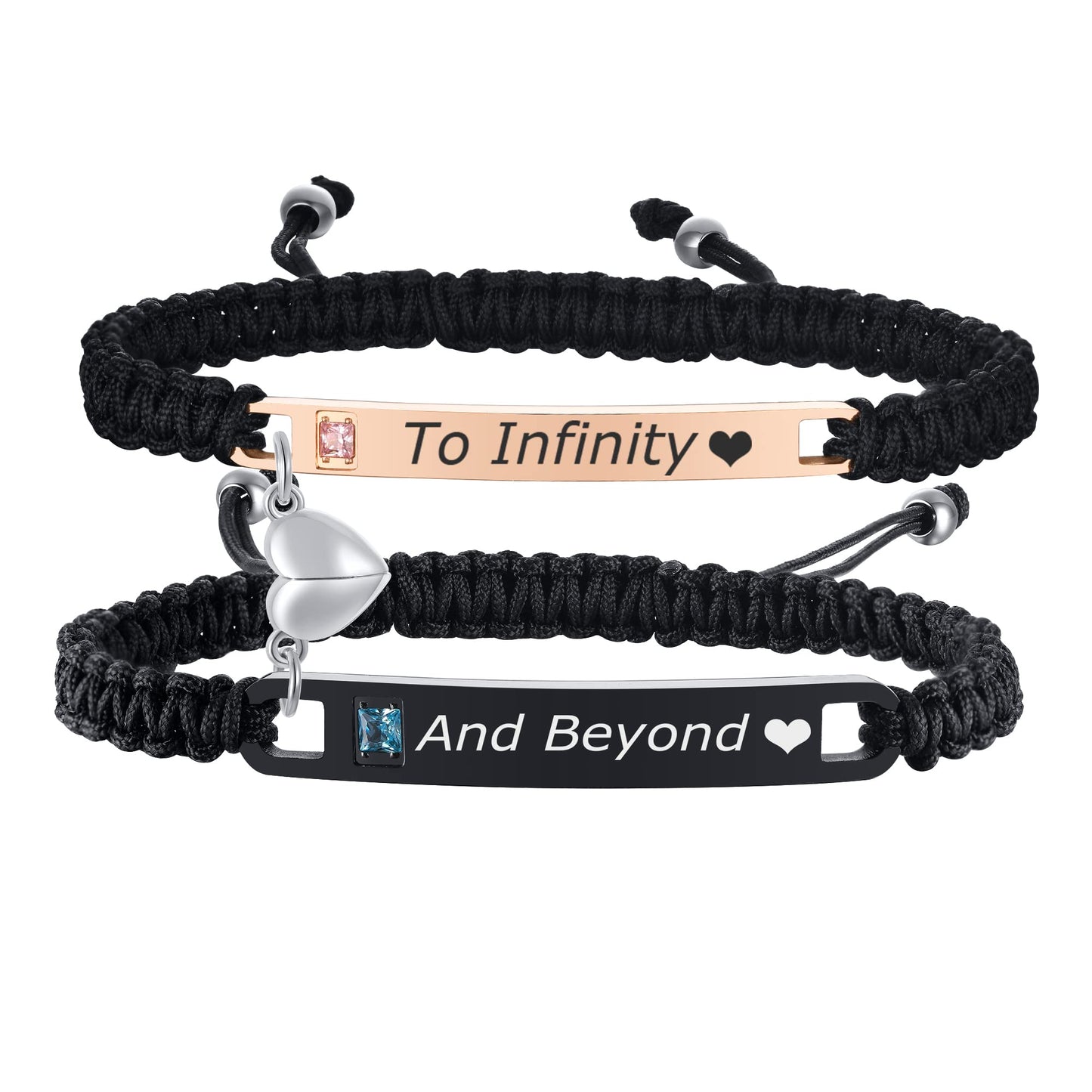 MEALGUET to Infinity and Beyond Couple Bracelet,Hand Braided Couple Bracelets Set Mutual Attraction Relationship Bracelet Personalized Gift for Men Women, Handmade