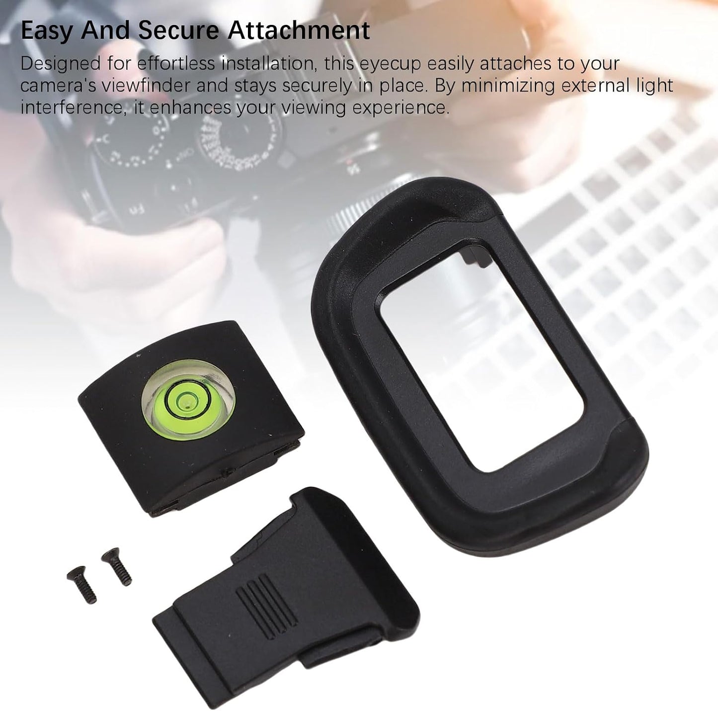 Set, R10 Jonlaki Camera Eyecup Level Hot Shoe Cover Soft ABS Viewfinder Eyecup with Bubble Level and Hot Shoe Cap, Fit