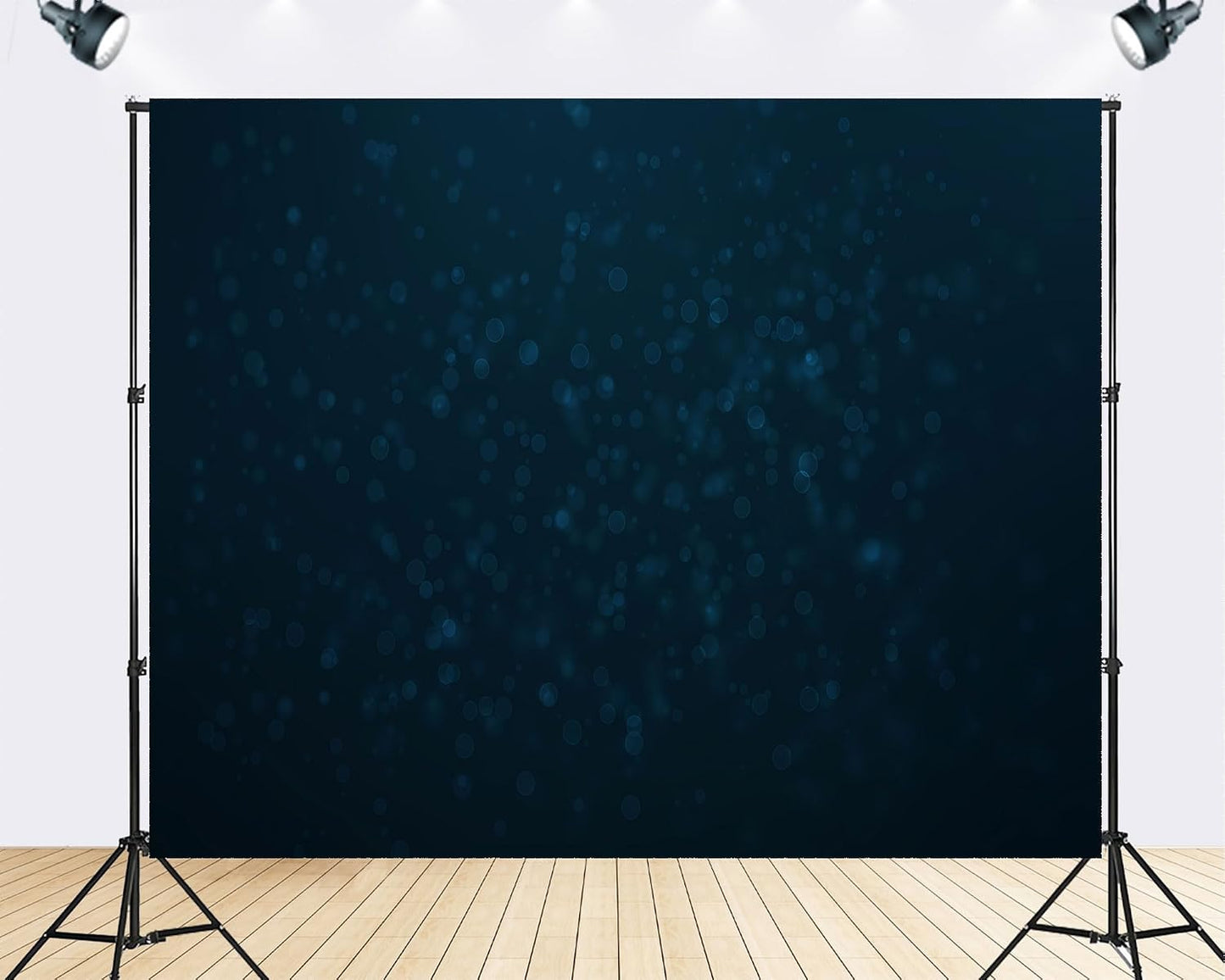 TryKid 10x8ft Dark Blue Bokeh Backdrop Deep Teal Sparkling Dots Mysterious Underwater Photography Background Ocean