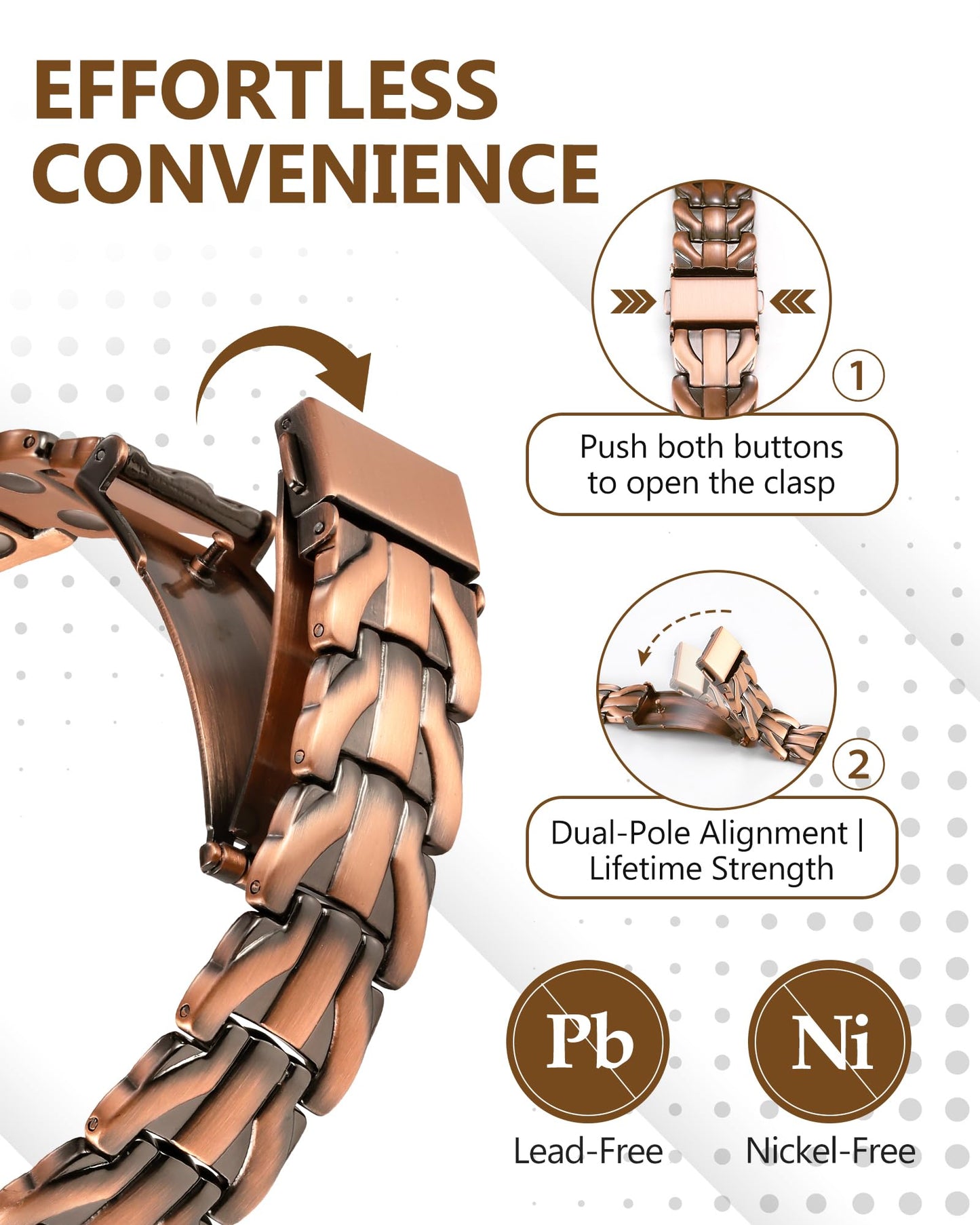 Feraco Copper Cross Bracelet for Men,Magnetic Therapy Bracelet Copper Jewelry with Powerful 3800 Gauss Magnets,Cooper Bracelet for Man