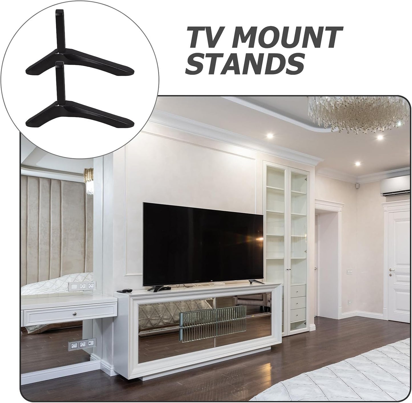 FRCOLOR Heavy-Duty Replacement TV Stand Base with Screws - Universal Desktop Mount