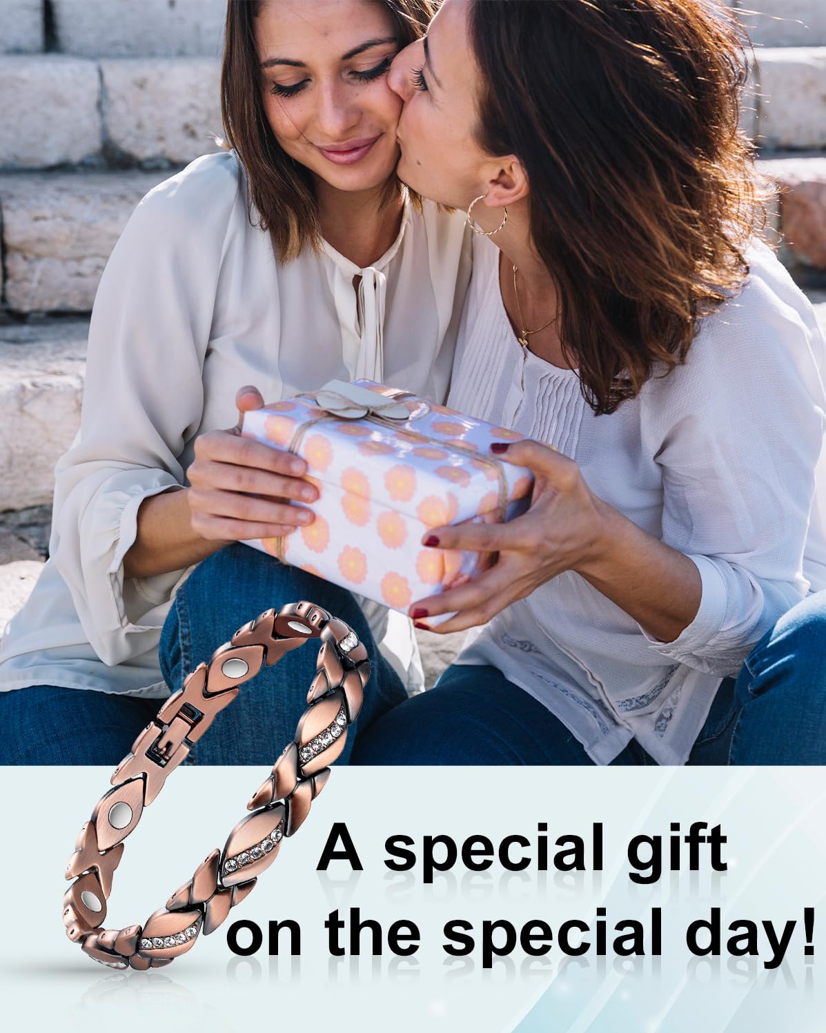 EnerCoppeX Women's Pure Copper Magnetic Bracelet with Magnet, Copper Jewelry Gift(A)