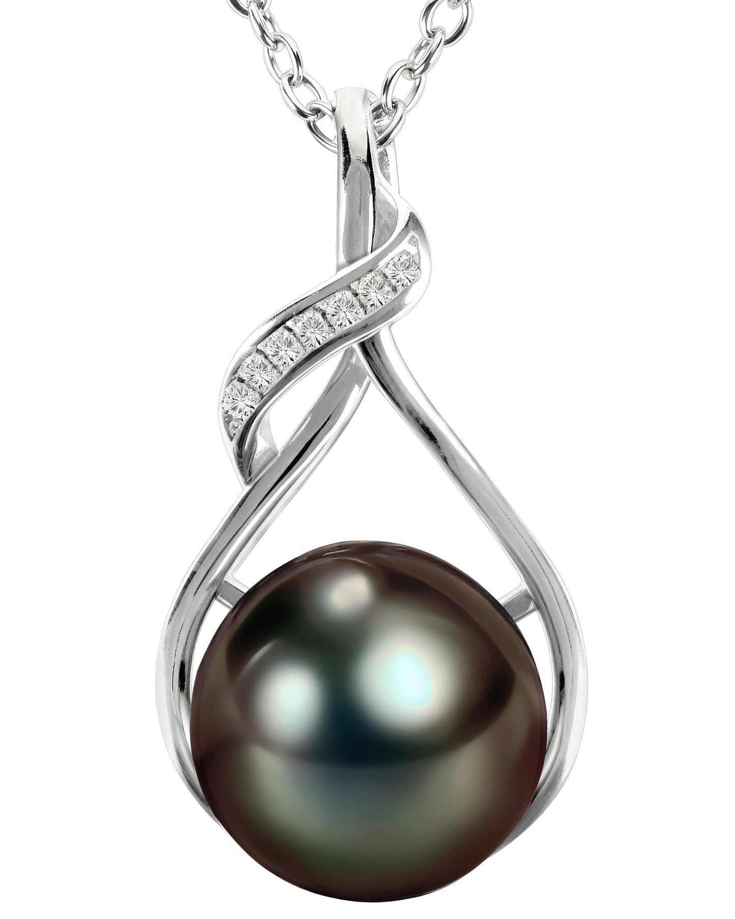 PEARLURA AAA+ 9mm Natural Black pearl necklace for women - Real pearls necklace - Wedding anniversary's gift for wife - ( 925 sterling Silver) cultured necklaces for women - black pearls necklace - gift for wife - pearl pendant