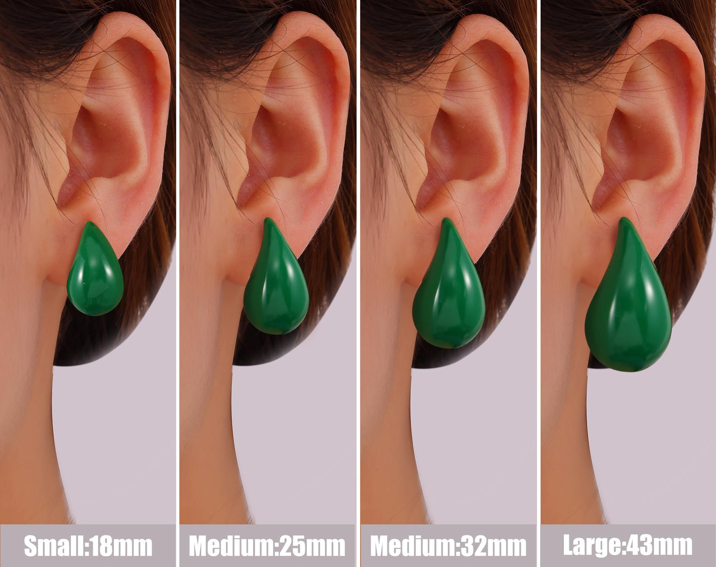 Gacimy Green Teardrop Earrings Dupes for Women, Chunky Drop Earrings for Women with 925 Sterling Silver Post, 1.2Inches Green