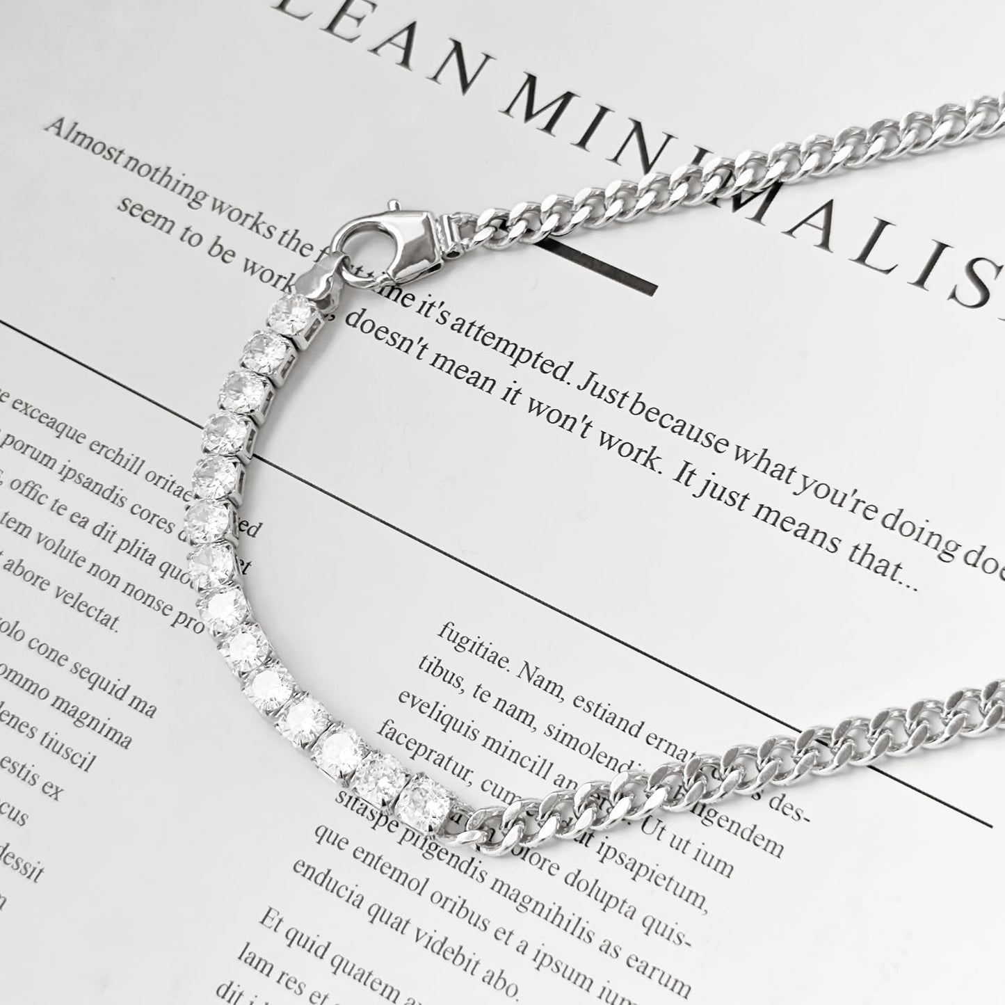 LULII Tennis Necklaces for Women 14K Silver Plated Chunky Cubic Zirconia Choker Cuban Link Chain for Women Jewelry Gifts