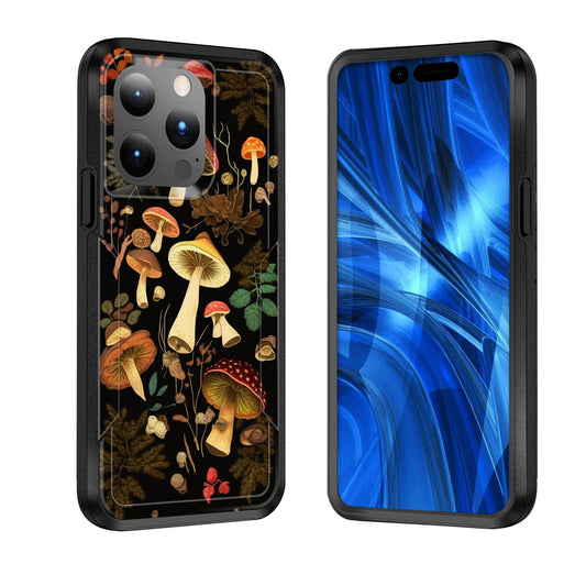 JHYYTUJTYP for iPhone 15 Pro Max Case,[Military Grade Drop Tested] Heavy-Duty Tough Rugged Shockproof Protective Case for iPhone 15 Pro Max 6.7 Inch 2023,Vintage Mushrooms Forest