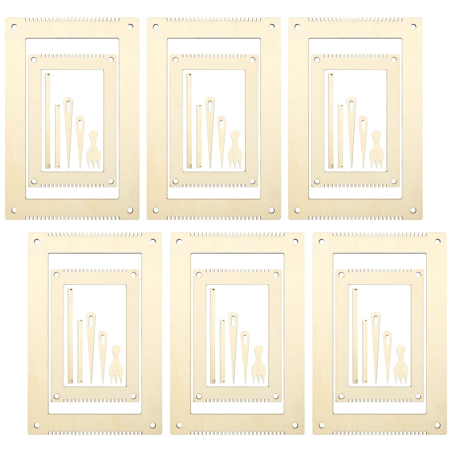 Thyle 6 Sets Weaving Loom Kit for Beginners, Wooden Frame Loom Set with Needles & Tools, 5.3 x 7.8'', 7.9 x 11.8'' for DIY Wall Hanging, Tapestry & Craft Projects