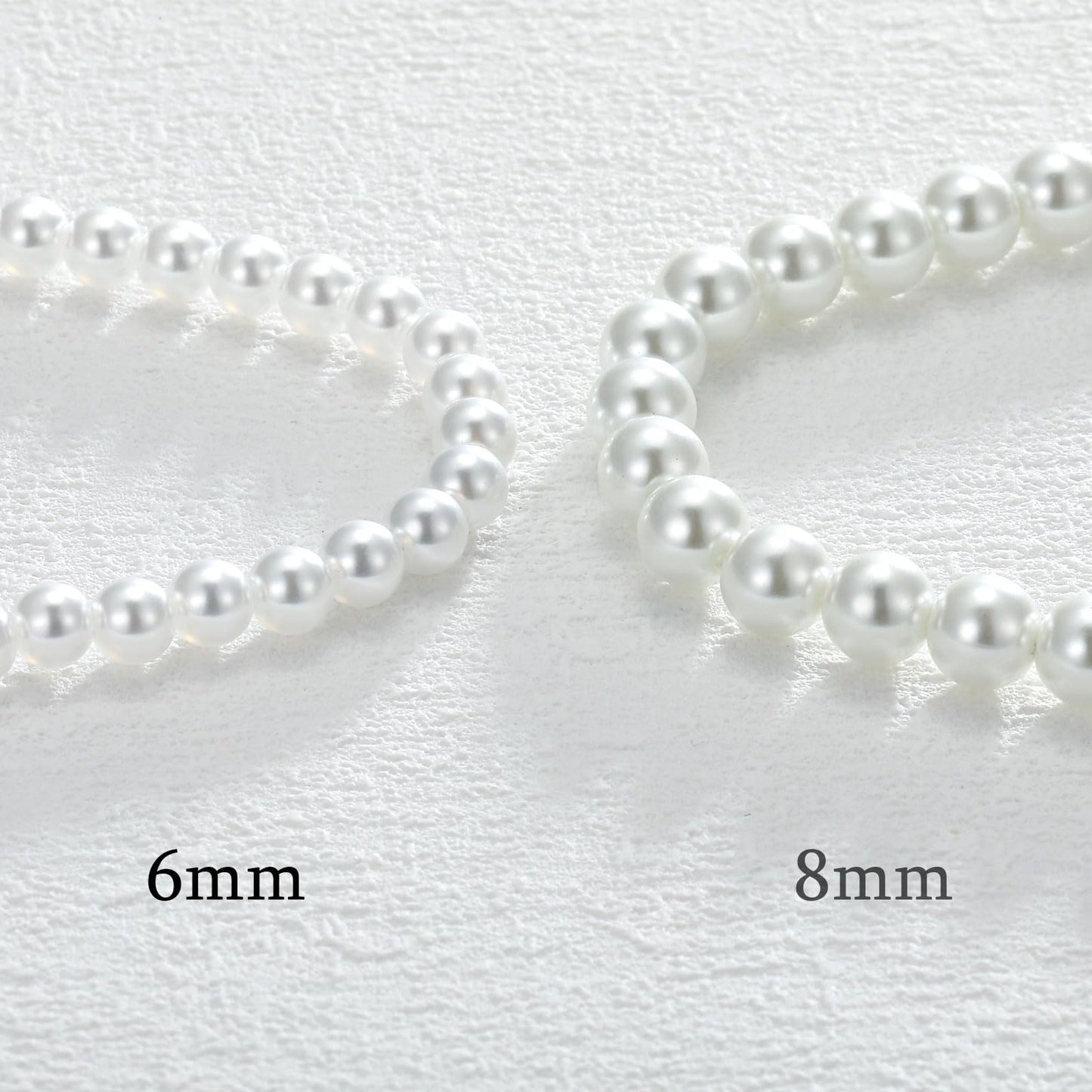 MJartoria Pearl Necklace for Men, 16''-24'' Pearl Necklaces for Women, 6/8mm White Pearl Choker Necklace Trendy Jewelry Gifts for Women Men (16 inches, 6mm)