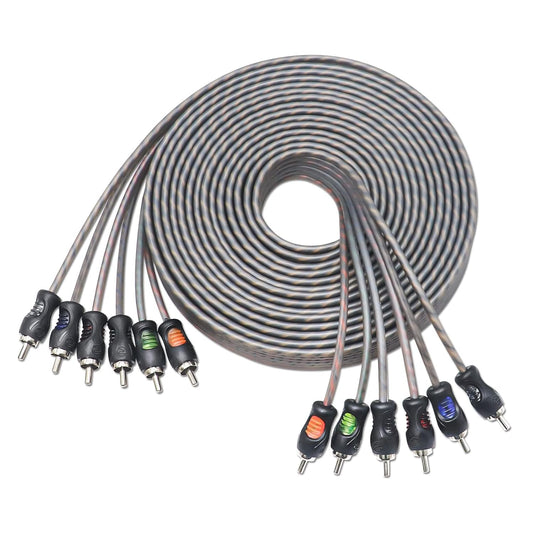 RCI620 100% 20ft 6-Channel RECOIL Oxygen Free Copper RCA Audio Cable, Twisted Pair with Noise Reduction