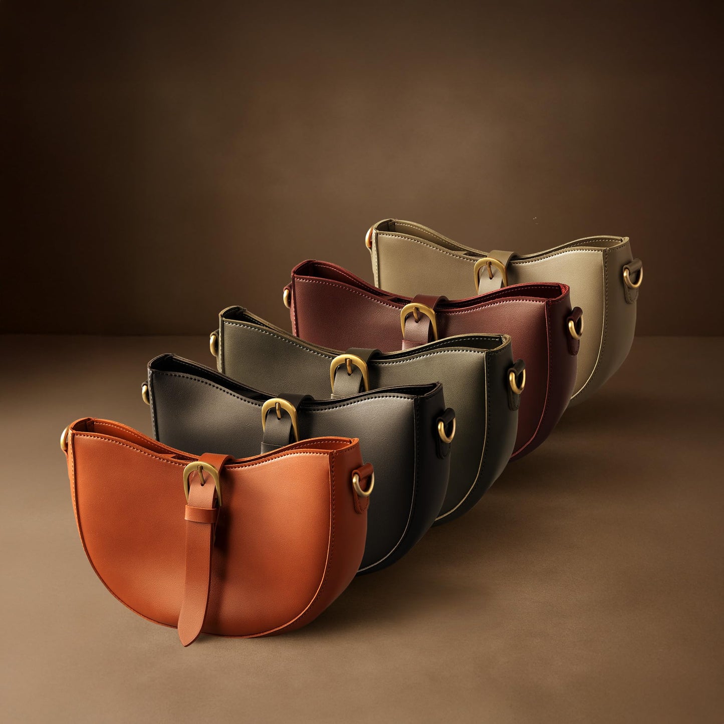 Vegan Leather Vintage Shoulder Bag For Women (Black)