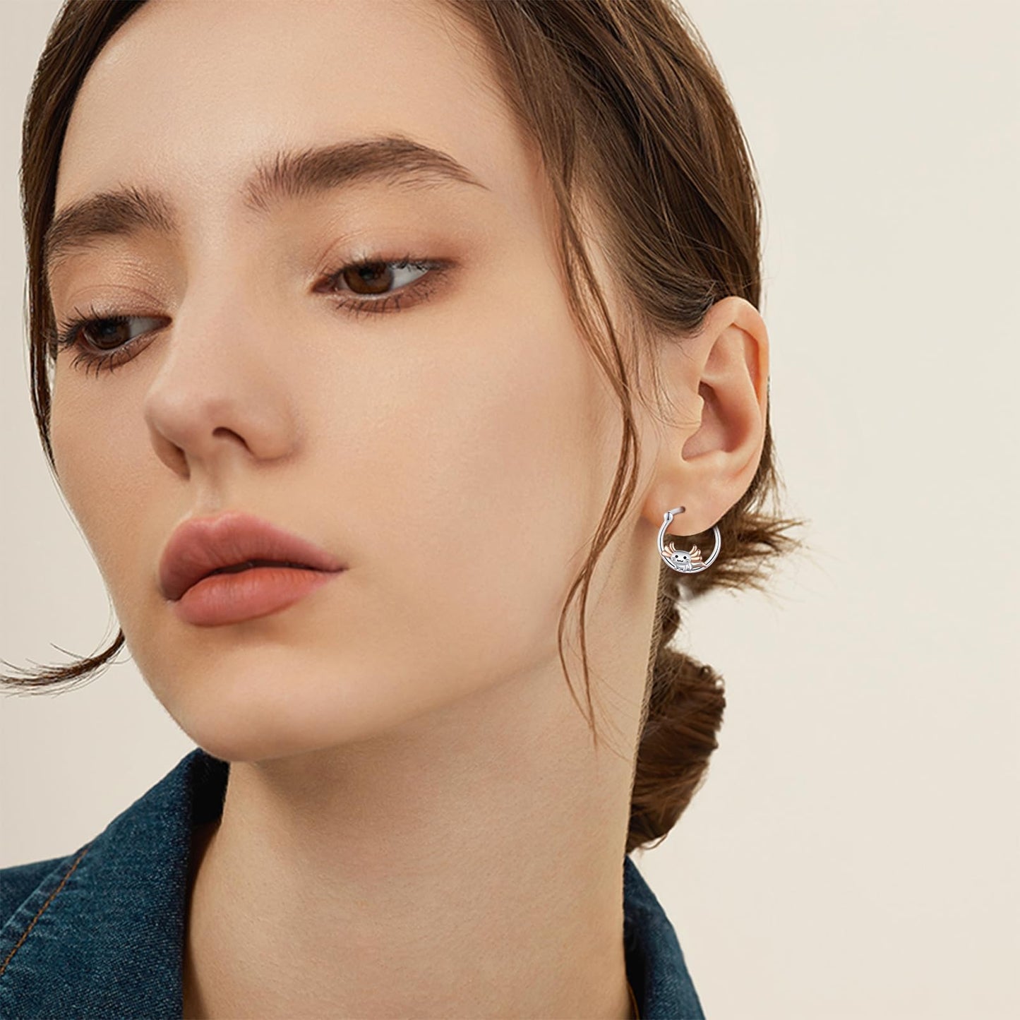 JUSTKIDSTOY Axolotl Earrings for Women Girls 925 Sterling Silver Hypoallergenic Cute Sea Creature Hoop Earrings Kawaii Axolotl Jewelry Graduation Gifts for Women Daughter Her