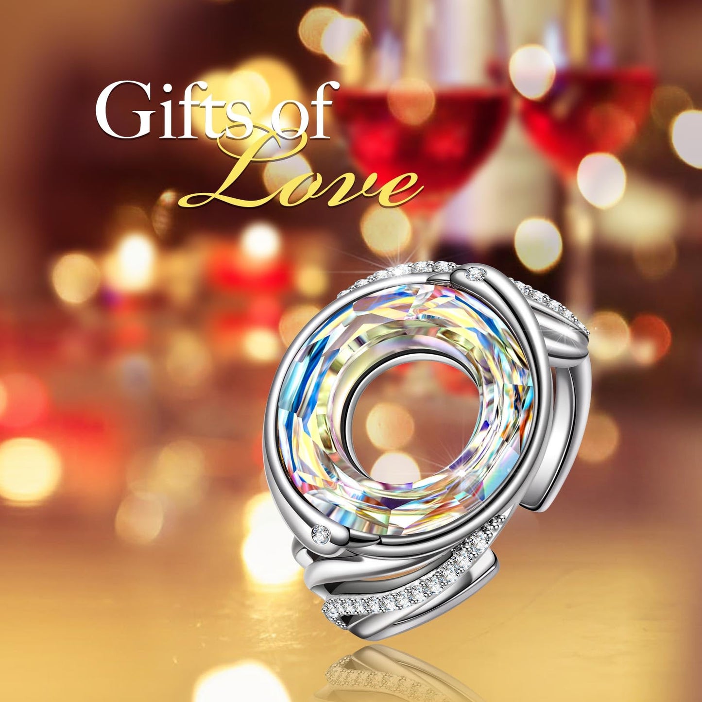 Kate Lynn Phoenix Rings for Women Adjustable Cocktail Ring Crystal Jewelry, Birthday Gifts for Women Christmas Mothers Day Gifts for Mom Wife Grandma Unique Lady Gift