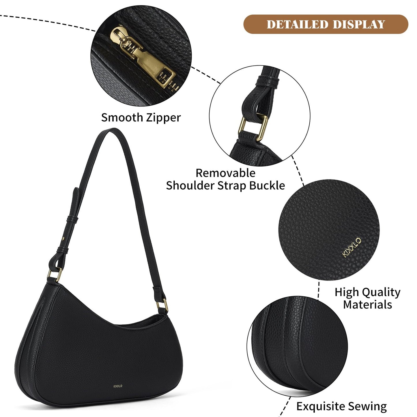 Black Purses for Women Evening,Crescent shoulder bag,Going Out Purse,Small Mini Cute Purse for Women,Mom Gift