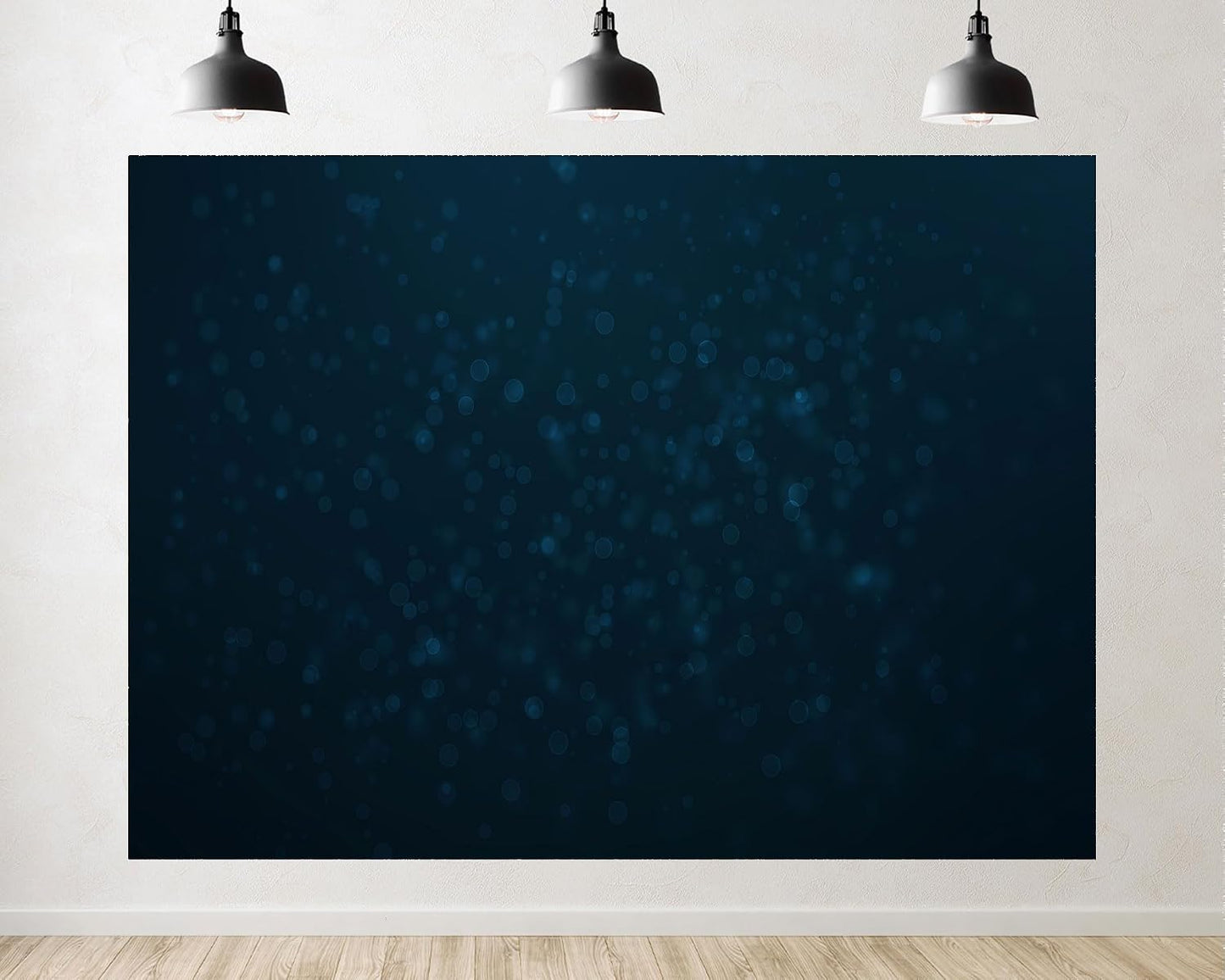 TryKid 8x6ft Dark Blue Bokeh Backdrop Deep Teal Sparkling Dots Mysterious Underwater Photography Background Ocean