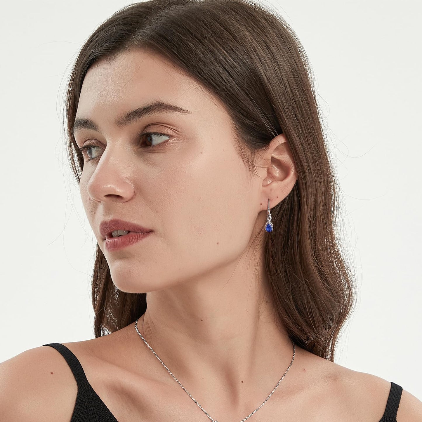 Infinity Birthstone Earrings 18K Gold Plated 925 Sterling Silver Teardrop Infinity Drop Dangle Earrings Garnet Jewelry Birthday Gifts for Women Her Mother Wife
