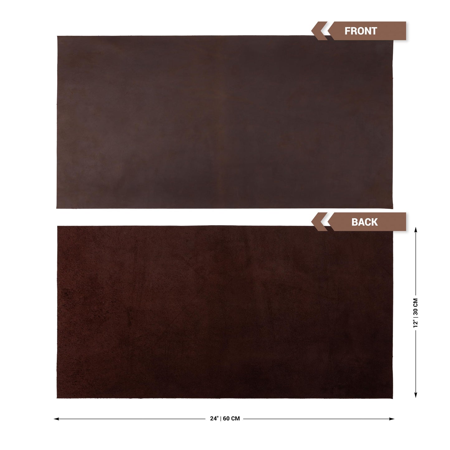 Shkira 12''X24'' Genuine Dark Brown Leather Sheets for Crafts - Tooling Leather Square - 2.0MM Thick Genuine Top Full Grain Oil Tan - Thick Cowhide Pieces Square