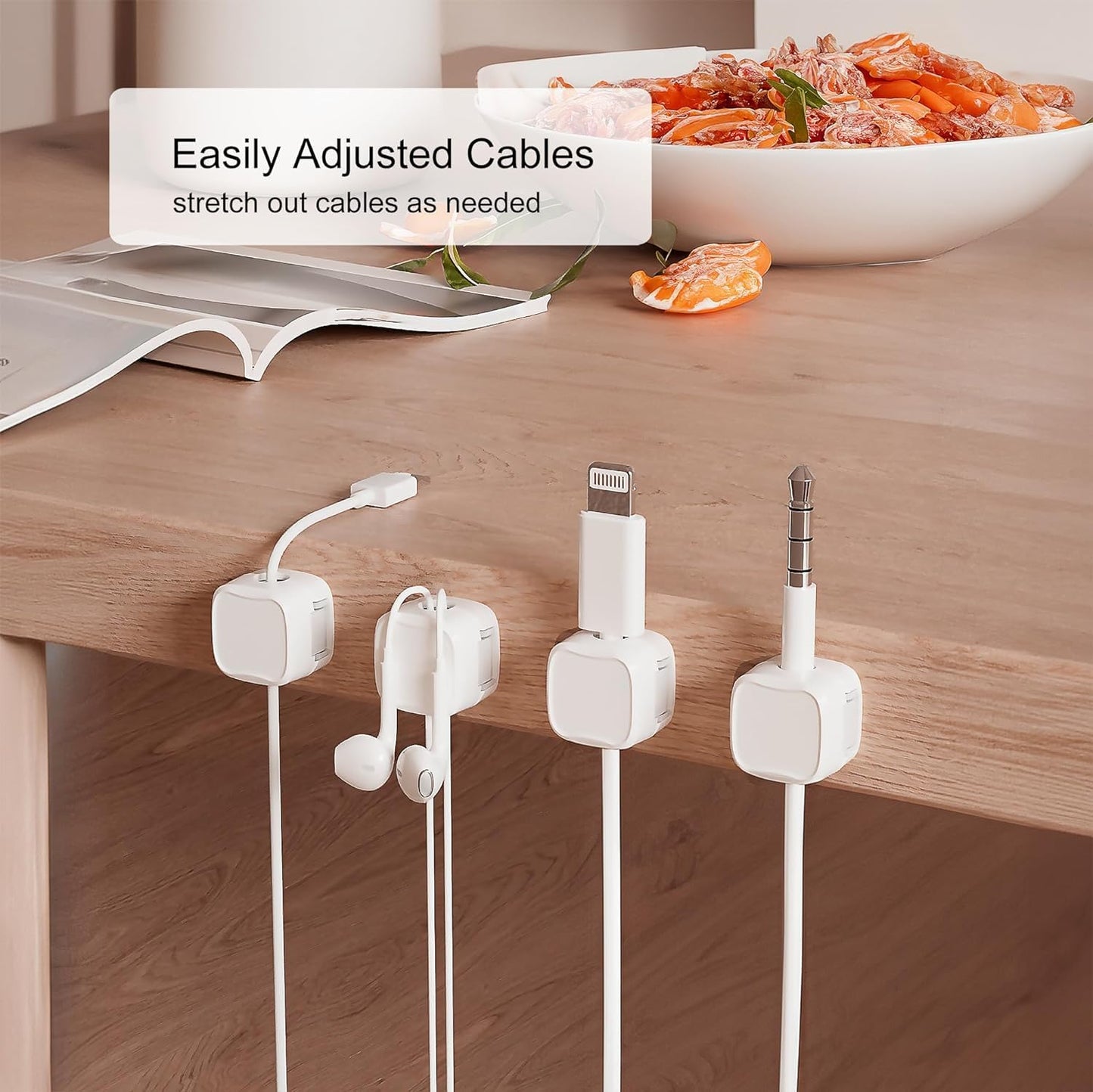 Generic 6 Pack (6) Magnetic Cable Clips [Cable Organizer] Cord Holder, Under Desk Cable Management,Rangrak Adhesive
