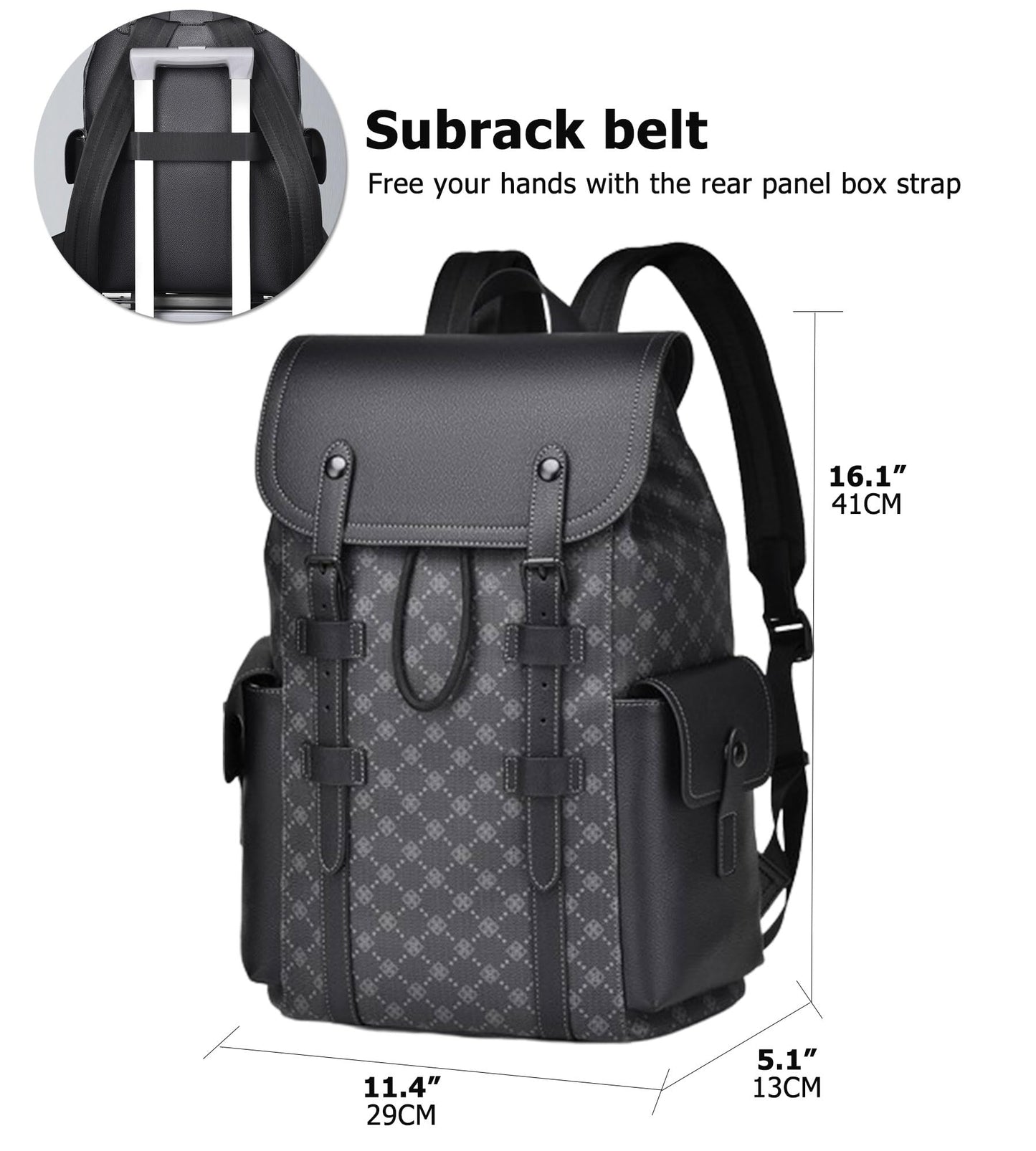KingTo Laptop Backpack for Men Luxury Anti-Theft Travel Backpack Casual Business Waterproofing Computer Bag (A-Black-1)