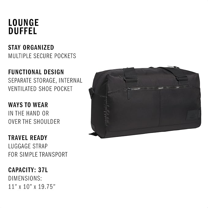 adidas Lounge Premium Sport Duffel Bag for Travel and Gym