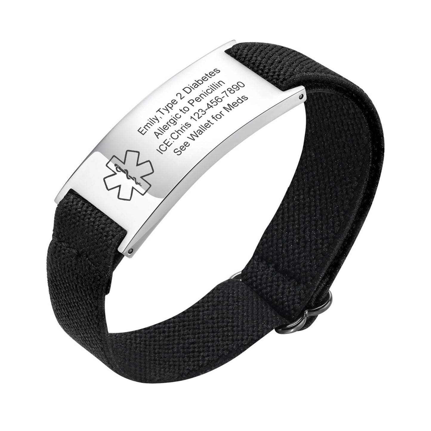VNOX Medical Alert Id Bracelet for Men Women, Custom Engraving Medical Alert Bracelets for Women Men Patients Stainless Steel Emergency Bracelets Wristband