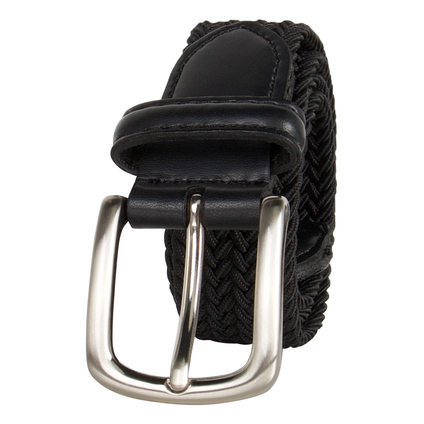 Dockers Big Boys Dockers Big Boys' Braided Elastic-web Stretch Belt, Black, Large