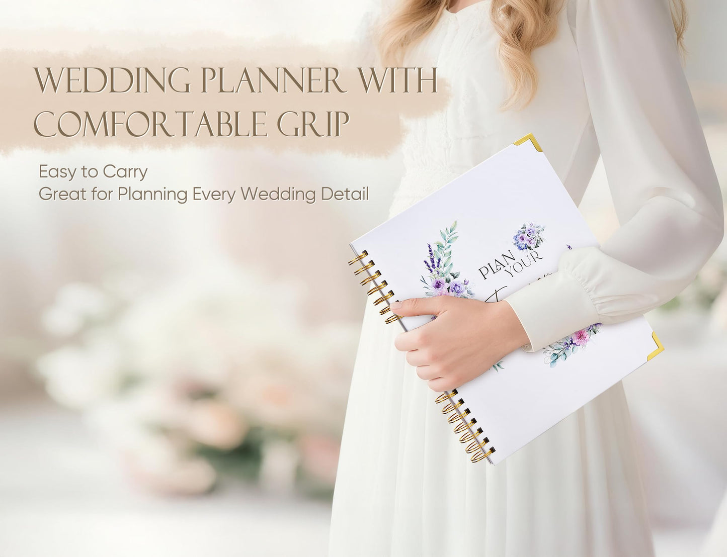 BEKESIN Wedding Planner Book and Organizer for Bride - 184 Pages Wedding Planning Book with Guest Lists, Checklists, Calendars and Pockets, Engagement Gift for Bride to Be and Couples